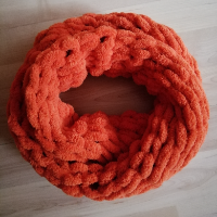 Měkký pletený nákrčník puffy - oranžová - cihlová