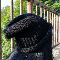 Pletená čepice 2v1 ( černá)