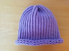 Pletená čepice - světle fialová