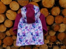 Dívčí softshellová bunda - Akvarelové květy + ostružina