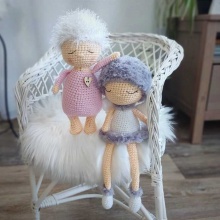 Háčkovaná panenka Andělka - Láska 25cm