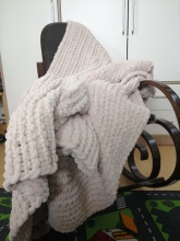 Pletená deka - barva lněná