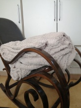 Pletená deka - barva lněná