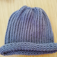 Pletená čepice 2v1 ( ocelová- modrošedá)