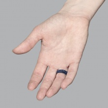 Ručně drhaný prsten s malachitem
