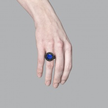 Ručně drhaný prsten s lapis lazuli