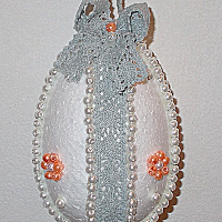 kraslice 20cm s korálkama na pověšení