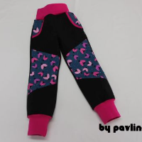 Dívčí rostoucí softshellové kalhoty - Černé + Berušky