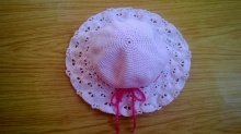 Háčkovaný klobouk s mašličkou bavlna