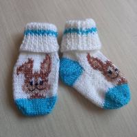 Dětské pletené ponožky s vyšíváním