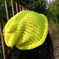 Pletená čepice 2v1 ( neonově žlutá)