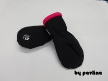 Dívčí softhellové rukavice - Beruška se sytě růžovou
