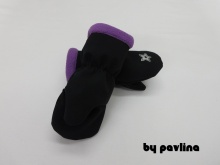 Dívčí softshellové rukavice - Hvězdička s fialovou