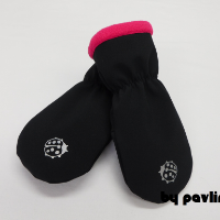 Dívčí softhellové rukavice - Beruška se sytě růžovou