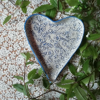 Keramické srdce modré