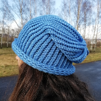Pletená čepice 2v1 ( modrá)