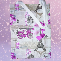 Nákupní taška Paříž fialová