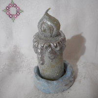 dekorační svíčka sříbrná
